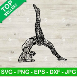 Mandala Girl Yoga Pose SVG, Yoga Mandala SVG, Meditation SVG PNG Cricut