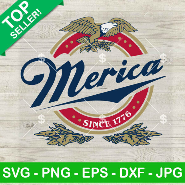 Merica Miller Beer Logo SVG, Miller Beer Independence Day SVG, Western 4th Of July SVG PNG