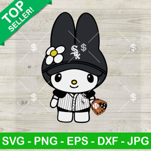 My Melody Chicago White Sox Baseball SVG, My Melody Baseball Fan SVG, Chicago White Sox SVG Cricut