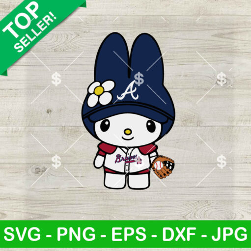 My Melody Kitty Atlanta Braves Mlb Svg