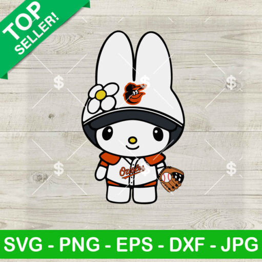 My Melody Kitty Baltimore Orioles Svg