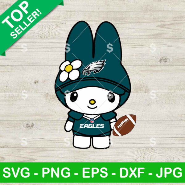 My Melody Philadelphia Eagles Football SVG, My Melody NFL Fan SVG, Philadelphia Eagles Football SVG Cricut