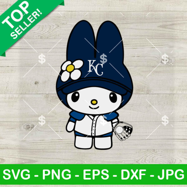 My Melody Kansas City Royals Baseball SVG, My Melody Baseball Fan SVG, Kansas City Royals SVG Cricut