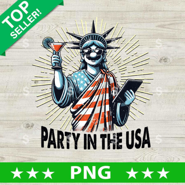 Party In The USA Super Mario PNG, 4th Of July Liberties Sublimation transfer PNG