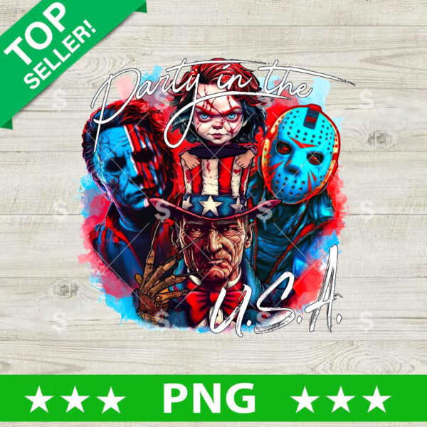 Party in the USA Horror Movie 4th of July PNG, Horror Movie Fourth of July PNG