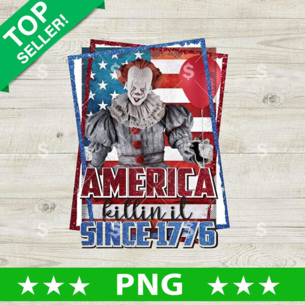 Pennywise America Killin it Sice 1776 PNG, Pennywise Fourth of July PNG