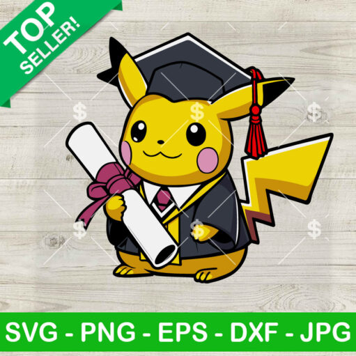 Pikachu Graduation Cap Svg