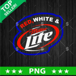 Red White and Miller Lite Beer PNG, Miller Lite Beer 4th Of July Sublimation transfer PNG