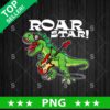 Roar Star T Rex Rock Music PNG, T Rex play Guitar Sublimation transfer PNG