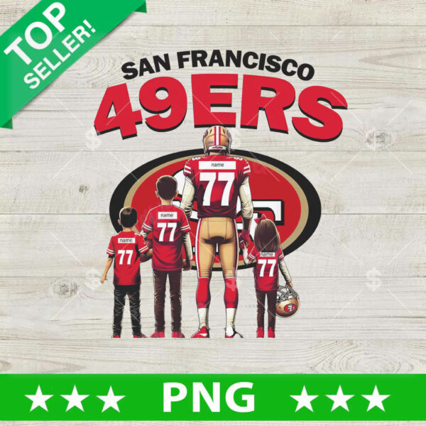 Sanfrancisco 49ers Dad and 3 Son PNG