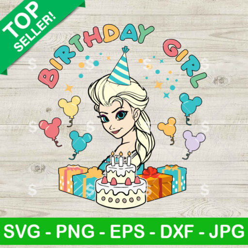 Elsa Princess Birthday Girl Svg