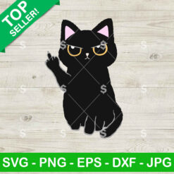 Black Cat Middle Finger SVG, Sarcastic Cat SVG, Mess With My Inner Peace SVG PNG Cricut