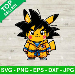 Goku Pikachu SVG, Pikachu Dragon Ball SVG, Pikachu Pokemon PNG SVG Cricut