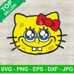 Hello Kitty Spongebob SVG, Kitty Face SVG, Spongebob And Hello Kitty SVG PNG Cut files