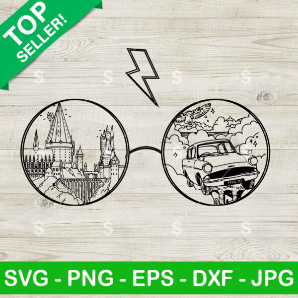 Harry Potter Hogwart Glasses SVG, Harry Potter SVG, Witch and Wizard PNG SVG Cricut