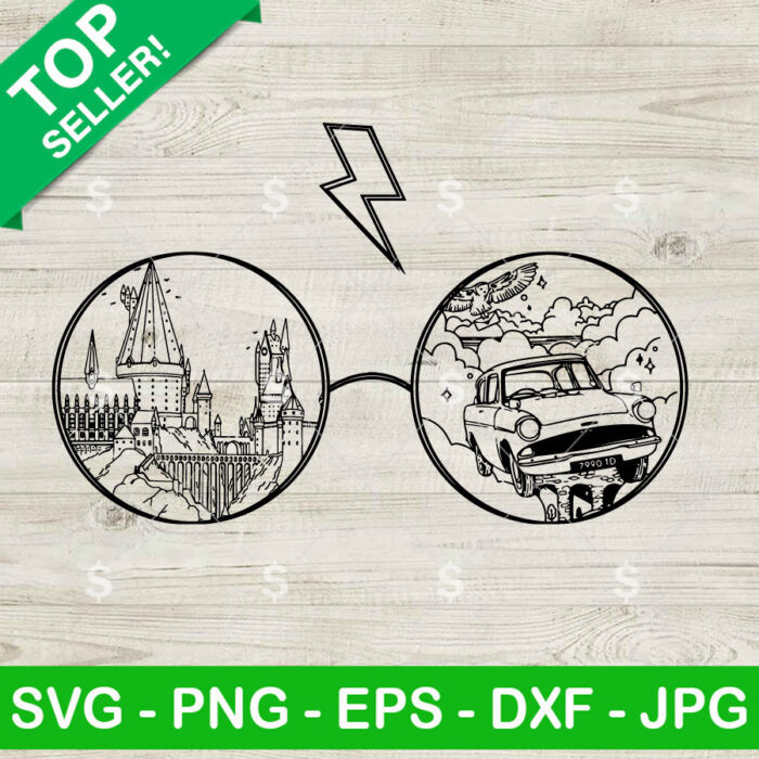Harry Potter Hogwart Glasses SVG, Harry Potter SVG, Witch and Wizard PNG SVG Cricut