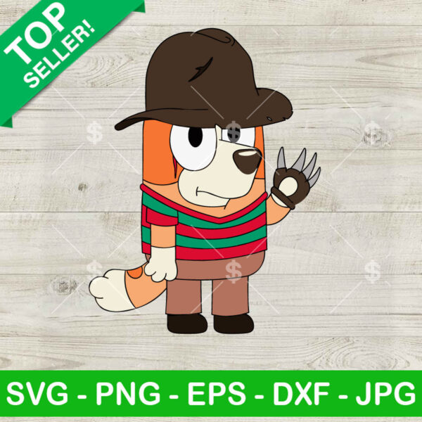 Bluey Bingo Horror Freddy Krueger SVG