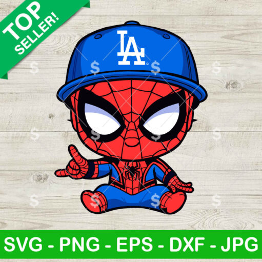 Baby Spiderman La Dodgers Baseball SVG