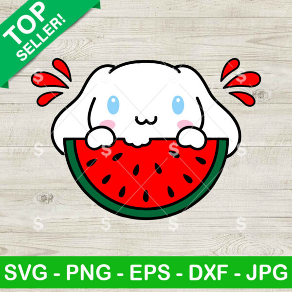 Cinnamoroll Summer Watermelon SVG, Cute Cinnamoroll SVG, Sanrio Summer Fruit SVG PNG Cricut