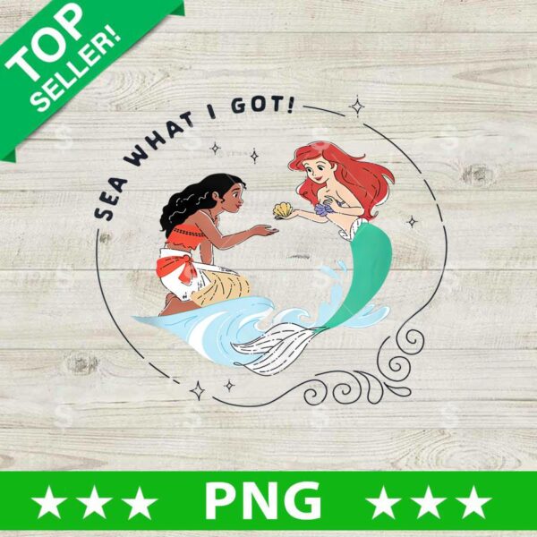 Sea What I Got Moana And Mermaid PNG, Moana And Mermaid Sublimation transfer PNG
