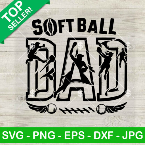 Softball Dad Softball Player SVG