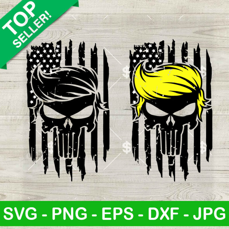 Trump Punisher Skull American Flag SVG