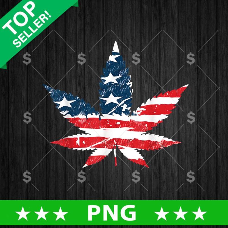 Weed Leaf America Flag PNG, Weed Cannabis Sublimation transfer PNG