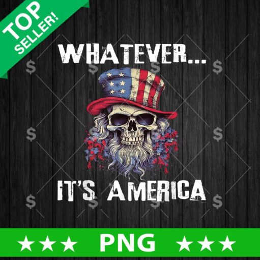 What Ever Its America Skull PNG