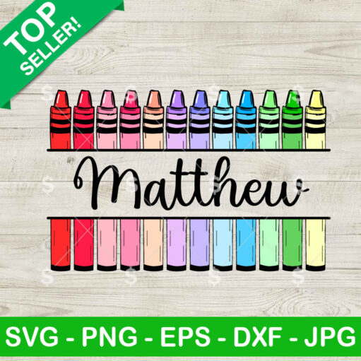 Back To School Crayon Name SVG