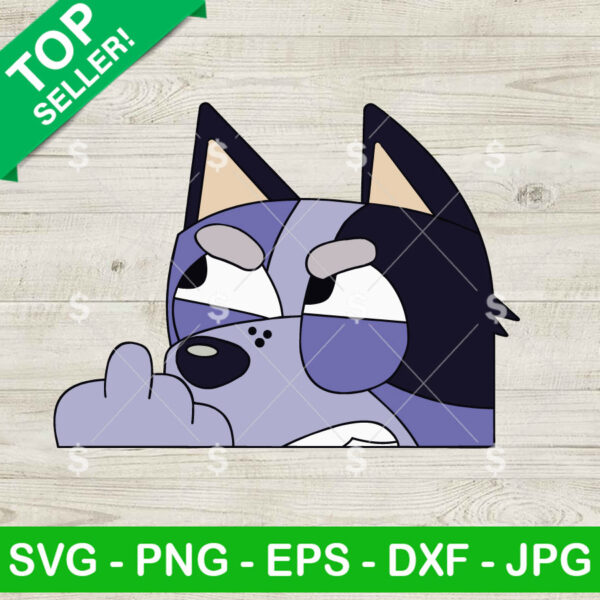 Bluey Socks Middle Finger SVG