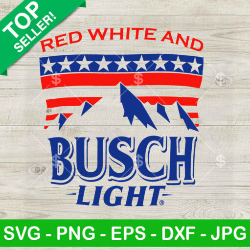 Red White And Busch Light US Flag SVG