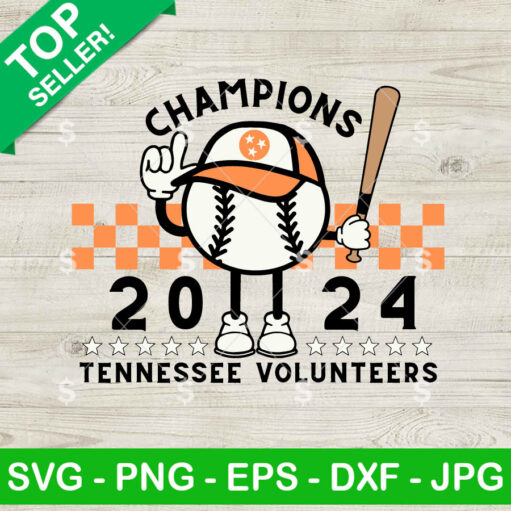 Champions 2024 Tenessee Volunteers Baseball Svg