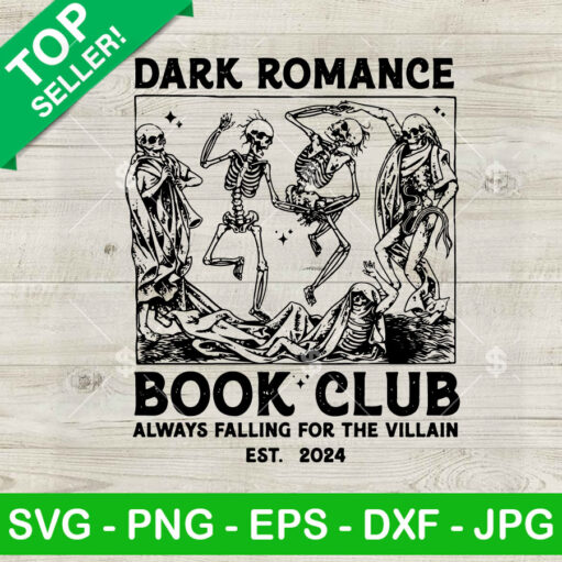 Skeleton Dark Romance Book Club SVG