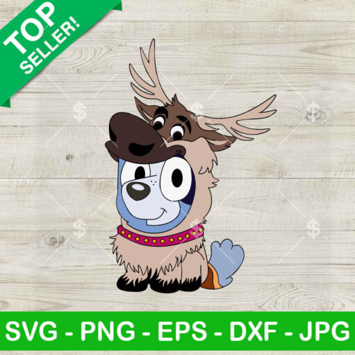 Bluey As Sven Frozen Svg