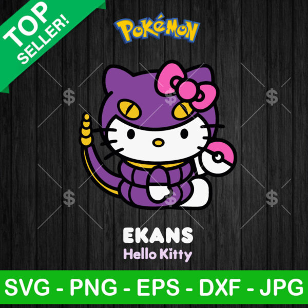 Ekans Hello Kitty SVG, Kitty As Pokemon Characters SVG PNG DXF Cricut
