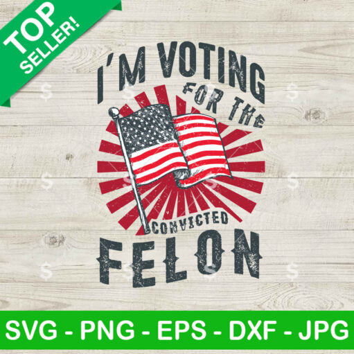 I'M Voting For The Felon Usa Flag Svg