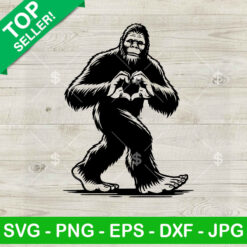 Sasquatch Bigfoot Heart Hand SVG
