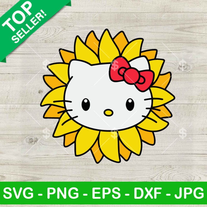 Hello Kitty Sunflower Face SVG