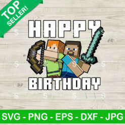 Minecraft Happy Birthday SVG