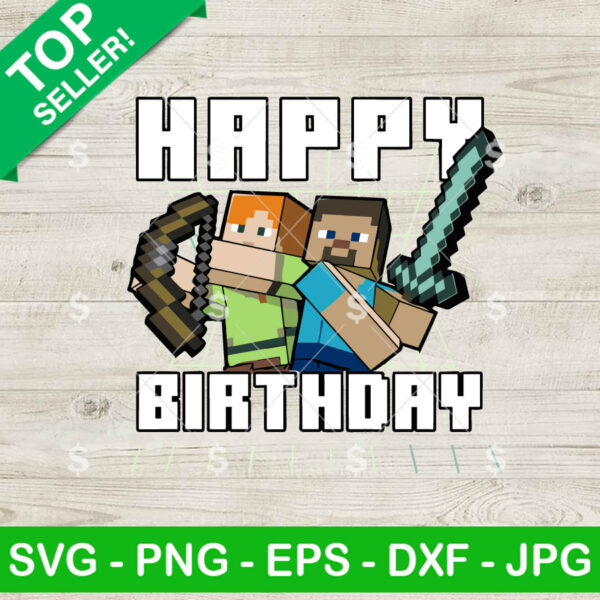 Minecraft Happy Birthday SVG