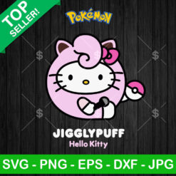 Jigglypuff Hello Kitty SVG, Pokemon SVG, Kitty Characters PNG DXF Cricut