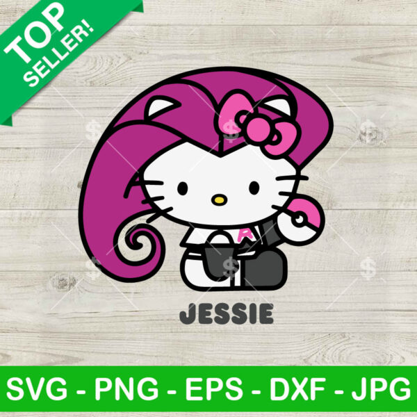 Hello Kitty As Jessie Pokemon SVG, Jessie Pokemon Villain SVG, Pokemon SVG PNG Cut file cricut