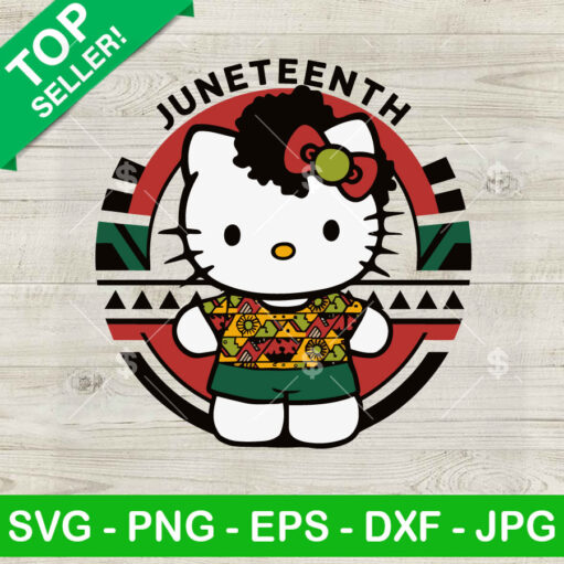 Hello Kitty Afro Girl Juneteenth 1865 SVG