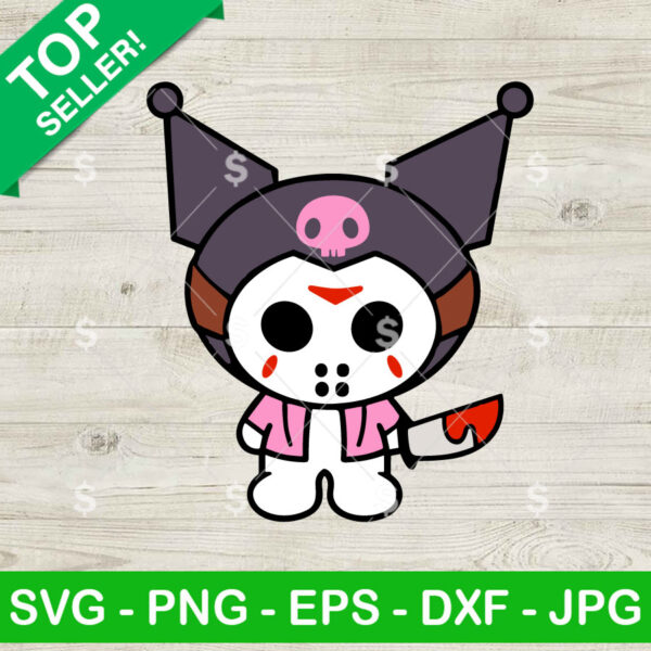 Kuromi Jason Voorhees SVG, Hello Kitty Kuromi Horror SVG, Kuromi Kitty SVG Cricut