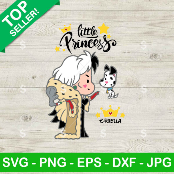 Disney Chibi Cruella SVG, Cute Cruella SVG, Chibi Disney Movie SVG PNG Cricut