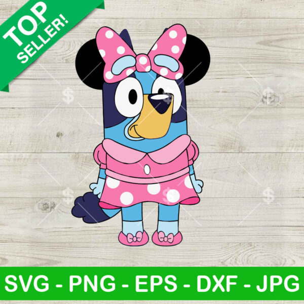 Bluey Minnie Mouse SVG, Bluey Disney Mouse SVG, Disney Characters SVG PNG Cut file cricut