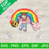Minecraft Girl And Minecraft Pig Rainbow SVG