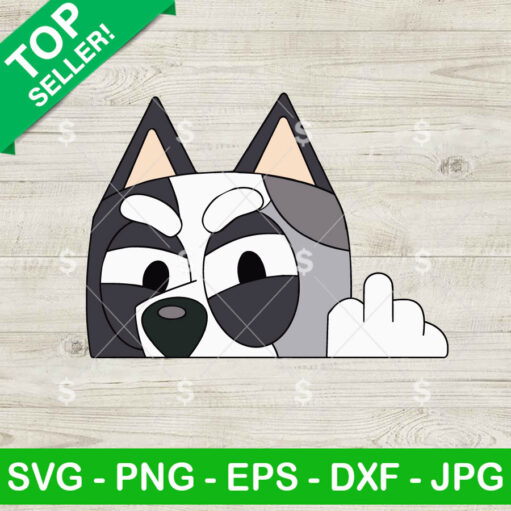 Muffin Bluey Middle Finger SVG