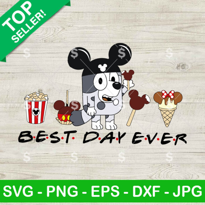Bluey Muffin Best Day Ever SVG, Muffin Disney Snacks SVG, Bluey Cartoon SVG Cricut