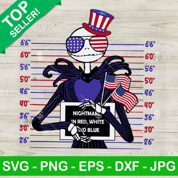 Jack Skellington Nightmare Movie Fourth Of July SVG
